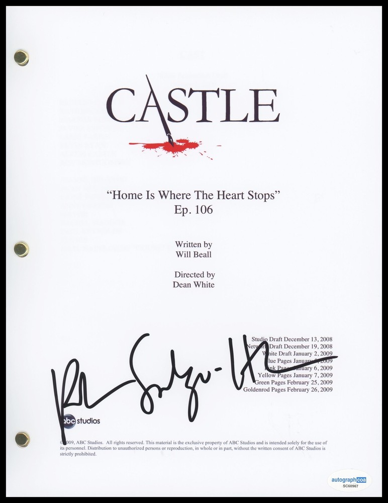 Ruben Santiago-Hudson "Castle" SIGNED 'Home Is Where The Heart Stops' Script