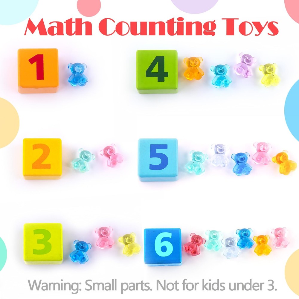 Niceup 360pcs Bear Mini Figurines to Hide, 0.6in Plastic Counting Sorting...