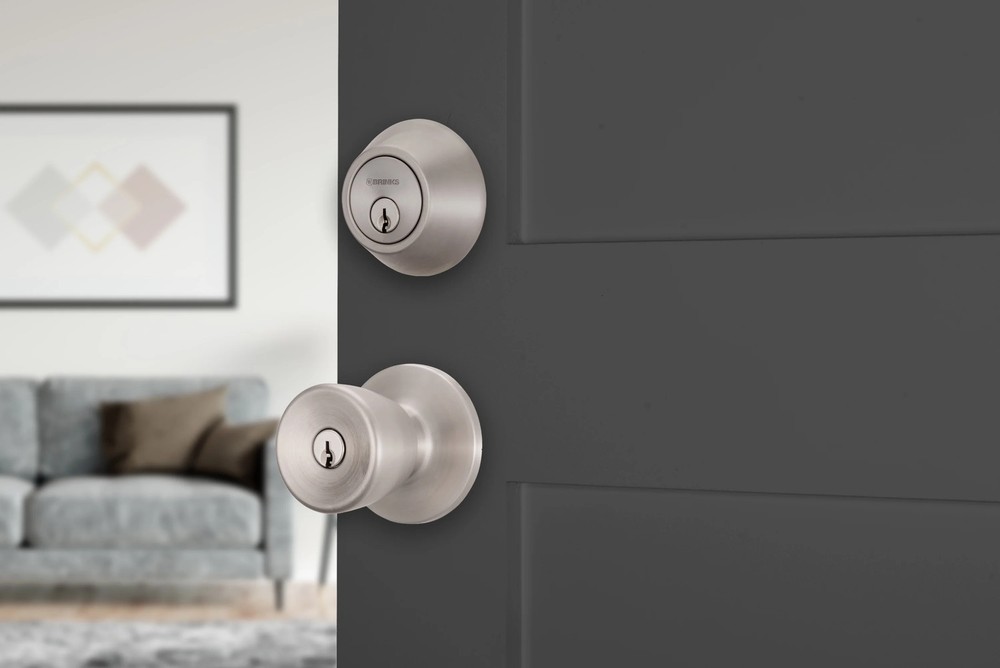 Brinks Keyed Entry Classic Bell Style Doorknob and Deadbolt Combo Twin pack