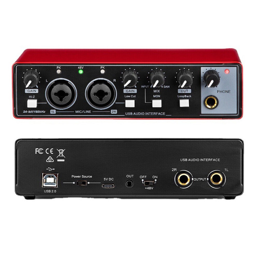 USB Audio Interface Professional Sound Card for Studio Singing Recording
