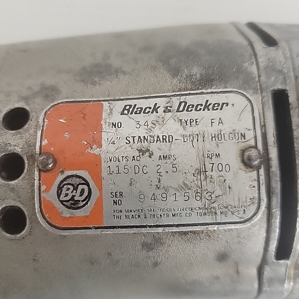 black & decker Model 34s 1/4 Vintage corded drill