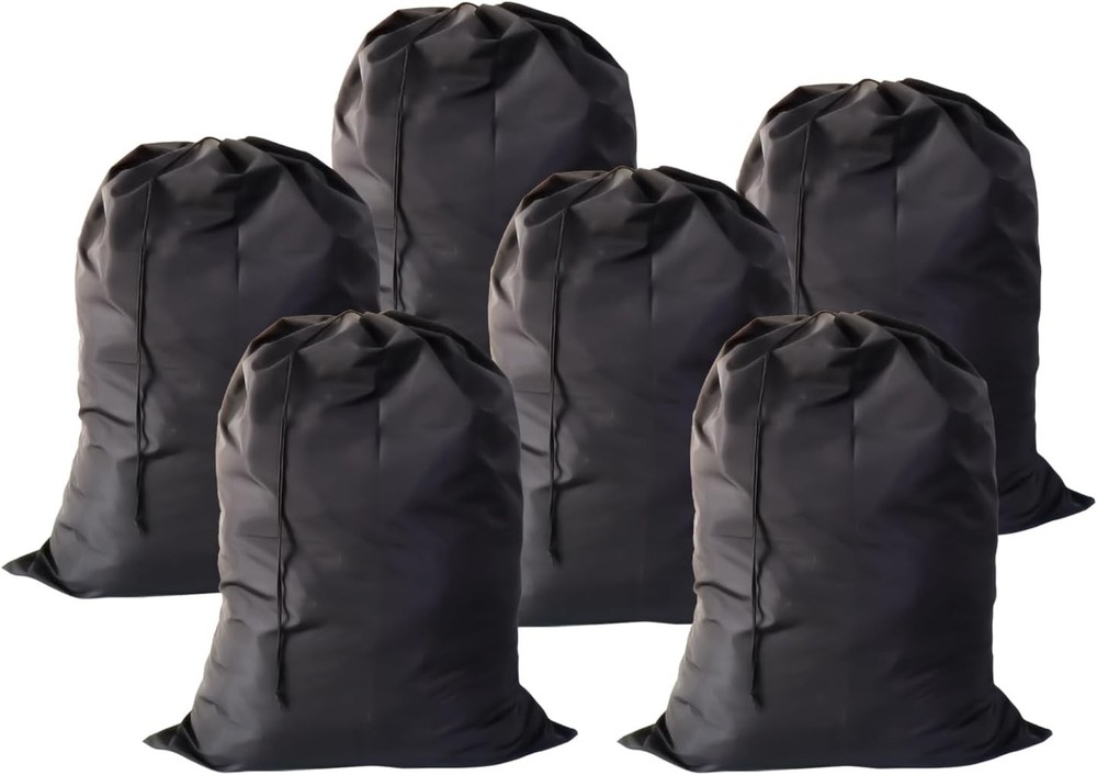 Extra Large Laundry Bag 6 Pack, Travel Laundry Bags with Drawstring Closure, 30"