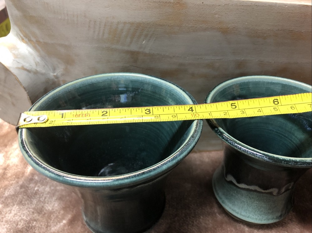 Hockomock Pottery Glazed Cup Set Handmade - Marked