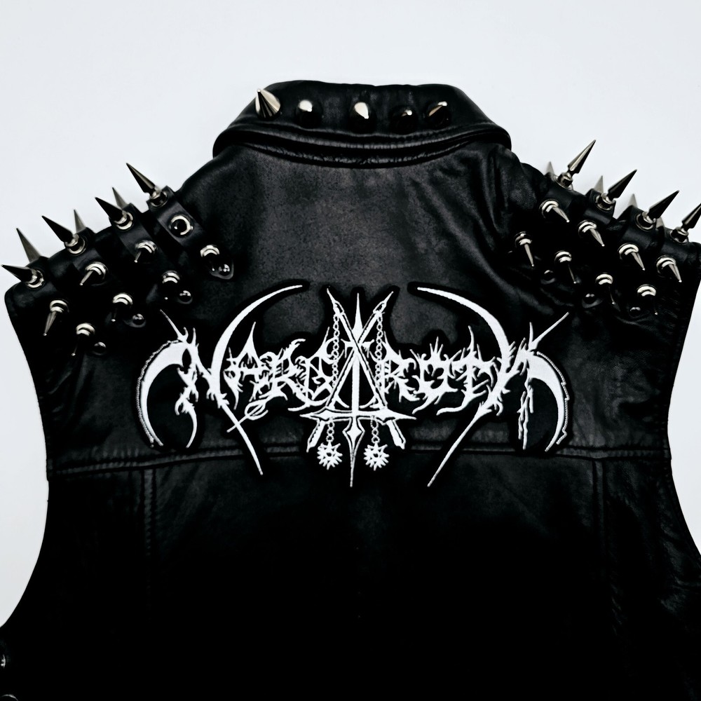 NARGAROTH WHITE SHAPED LOGO EMBROIDERED BACK PATCH