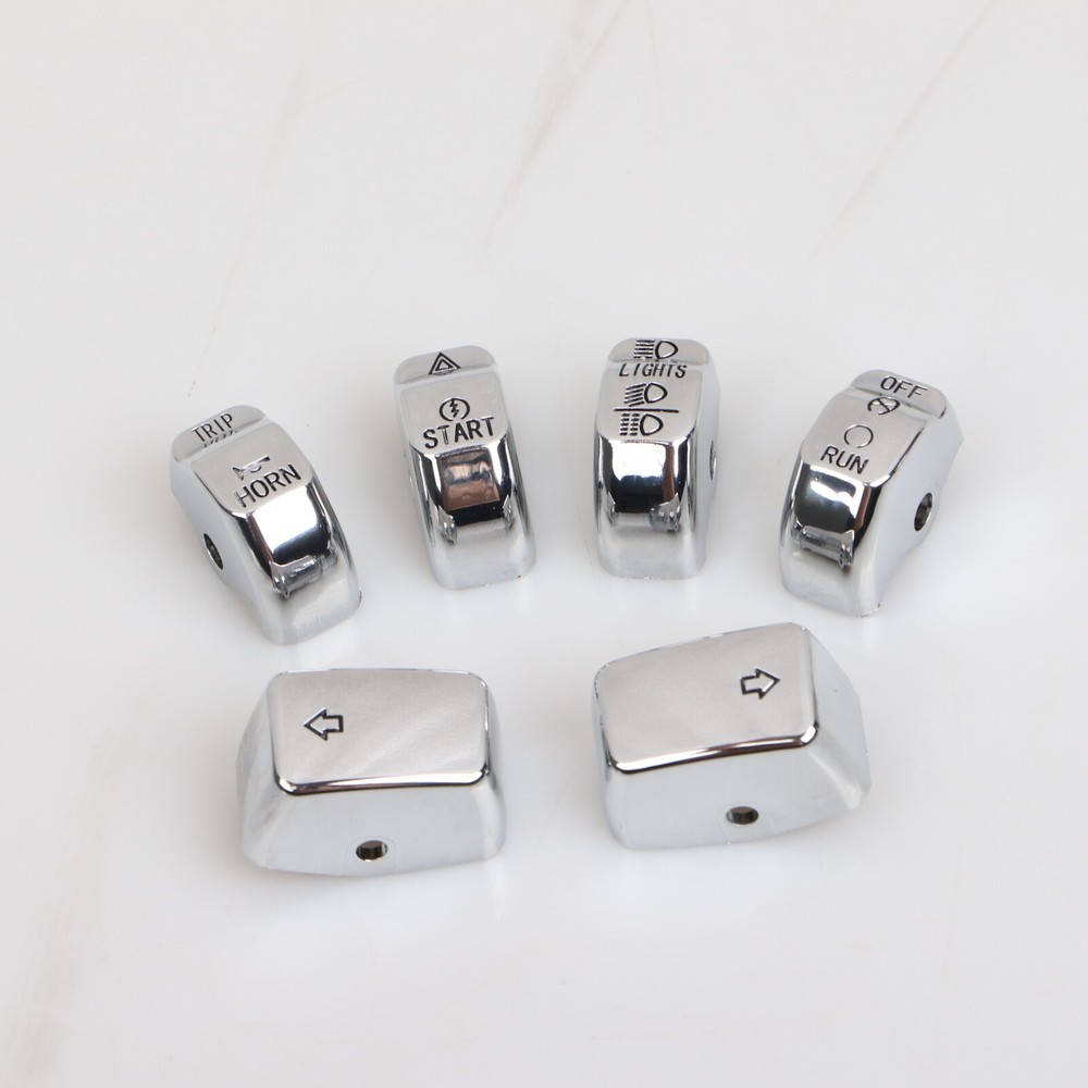 ABS Chrome Hand Control Switch Housing Button Cap For Harley Dyna Sportster 883
