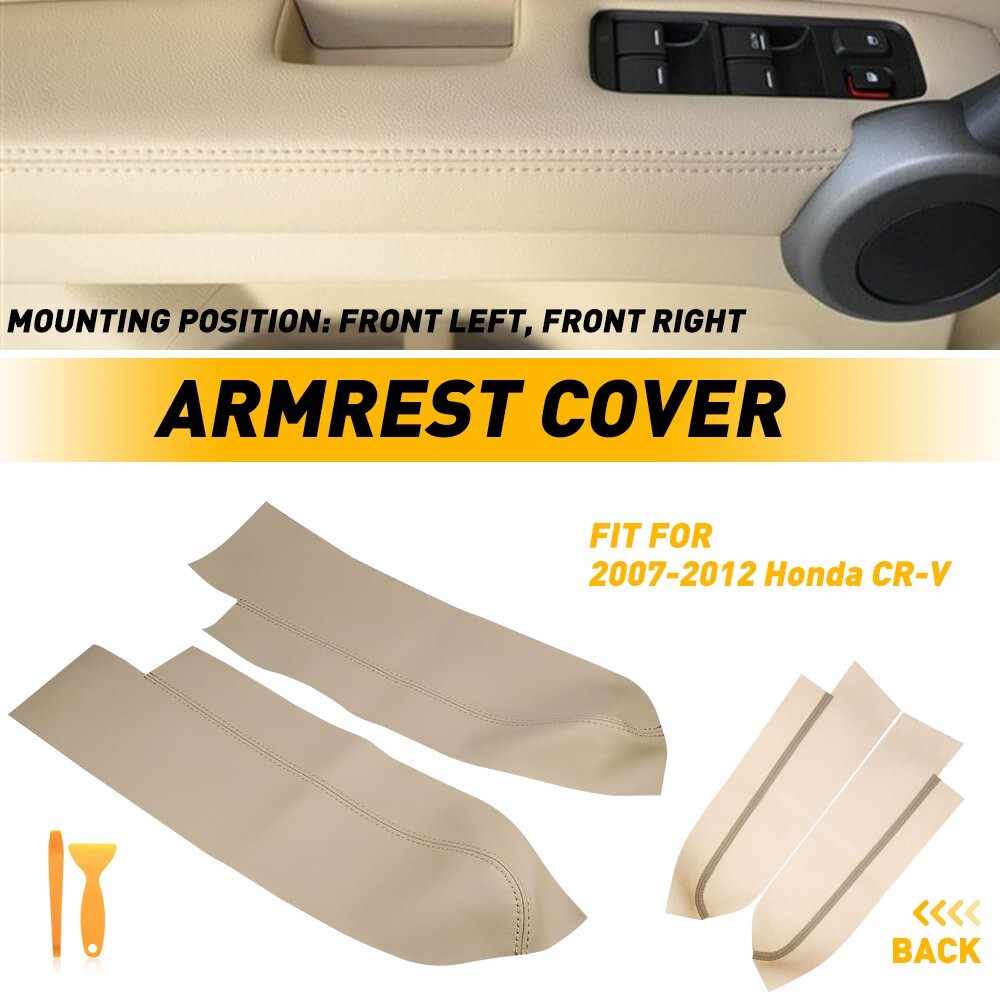 Interior Front Door Panel Armrest LEATHER Cover For Honda CRV 2007 2008-2012