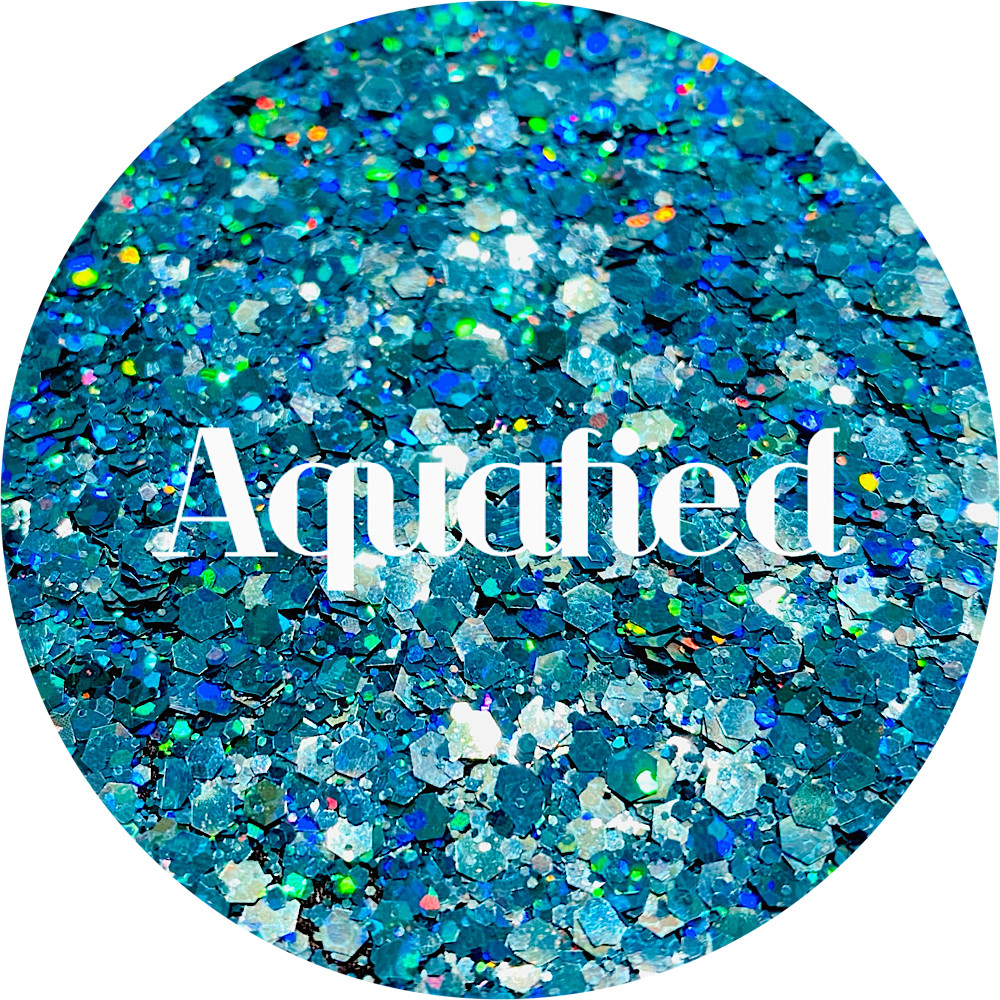 Premium Polyester Glitter - Blue Teal Holographic Chunky Mix