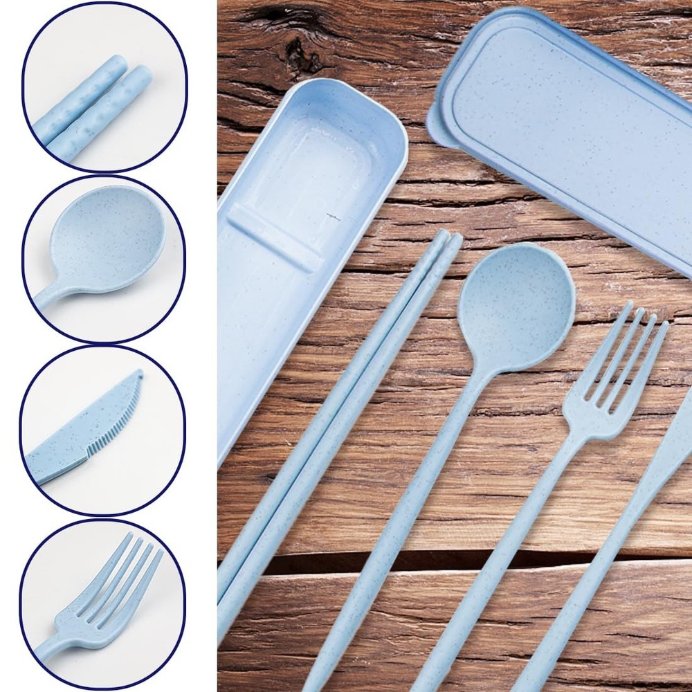 Reusable Utensils Set with Case, Camping Cutlery with Case for Work, Picnic