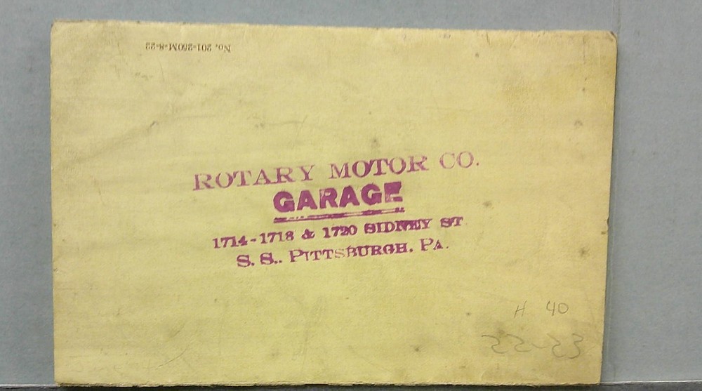 1922 Earl Sales Folder
