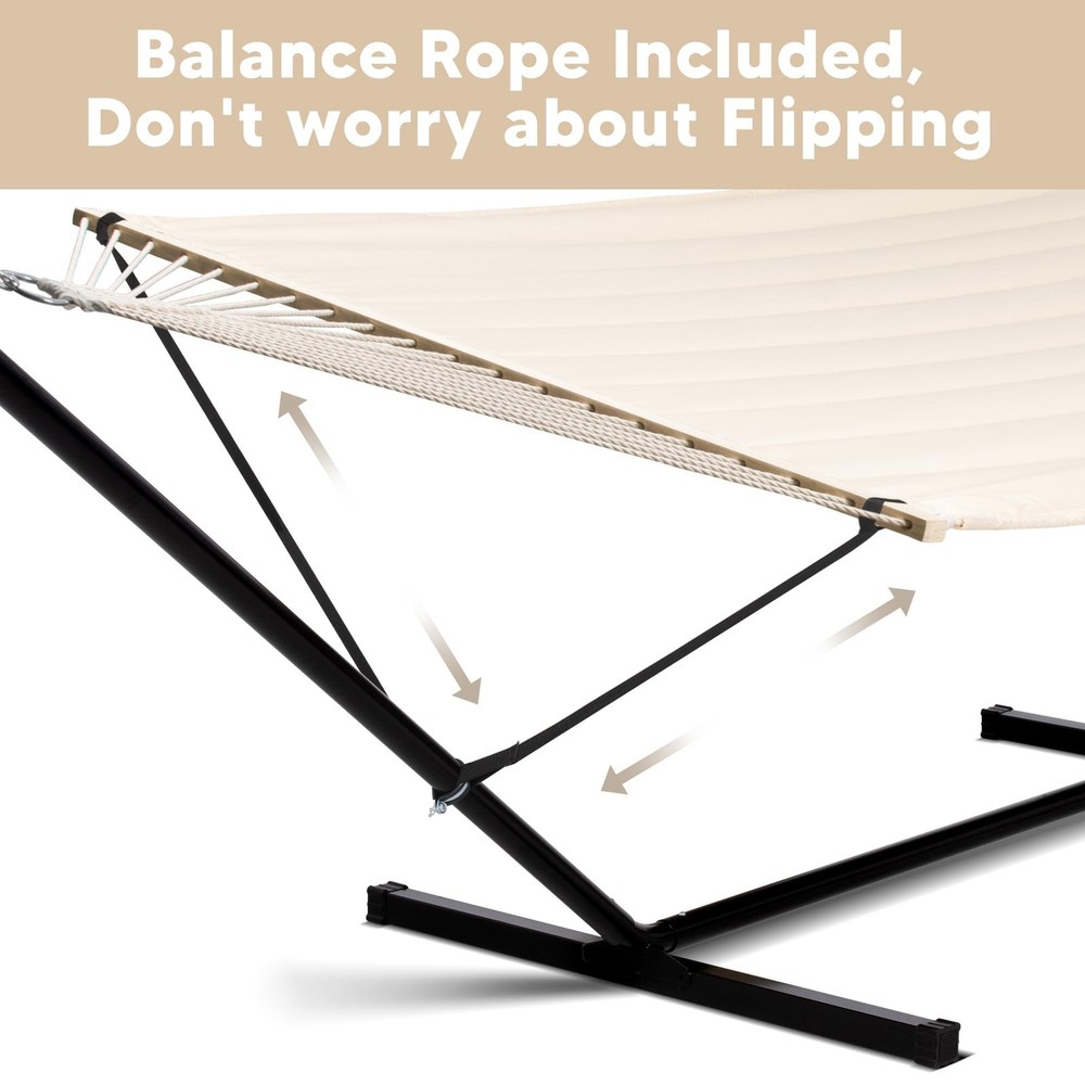 SUNCREAT Hammocks Extra Large Double Hammock with 12 ft Stand, 475lbs Capacit...