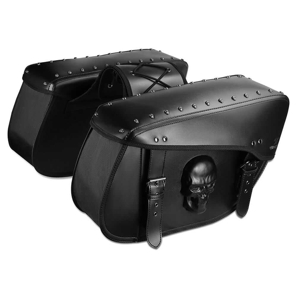 Motorcycle Saddle bag Tool Side bag Storage Luggage 3D Skull