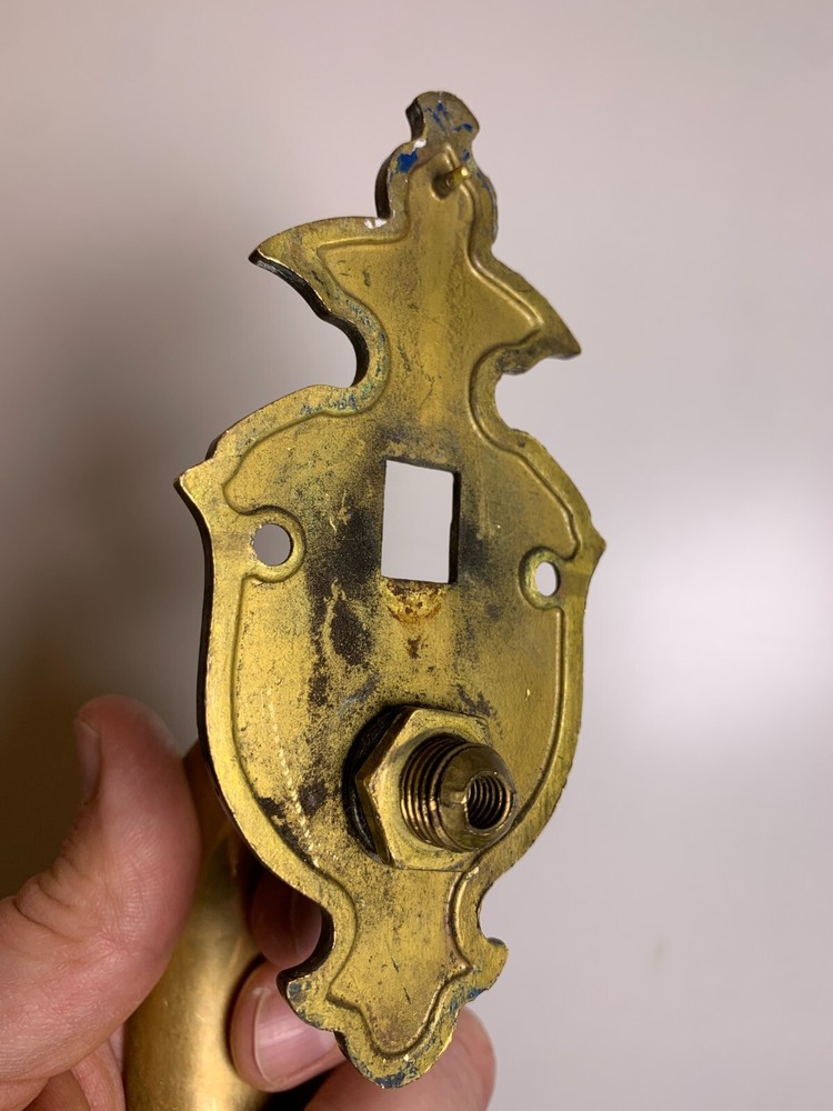 Large Antique Solid Brass Dummy Door Pull Handle Ornate Hollywood Regancy Gothic