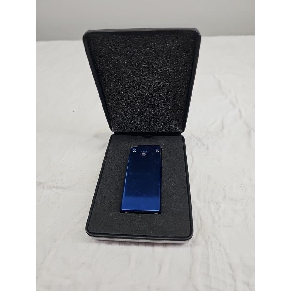 SAROME Electric Lighter Blue Metal Case Japan Handcrafted