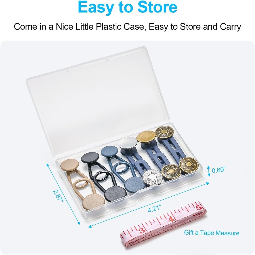 12 Pcs Button Extenders for [beige, black, blue, copper, bronze, silver]