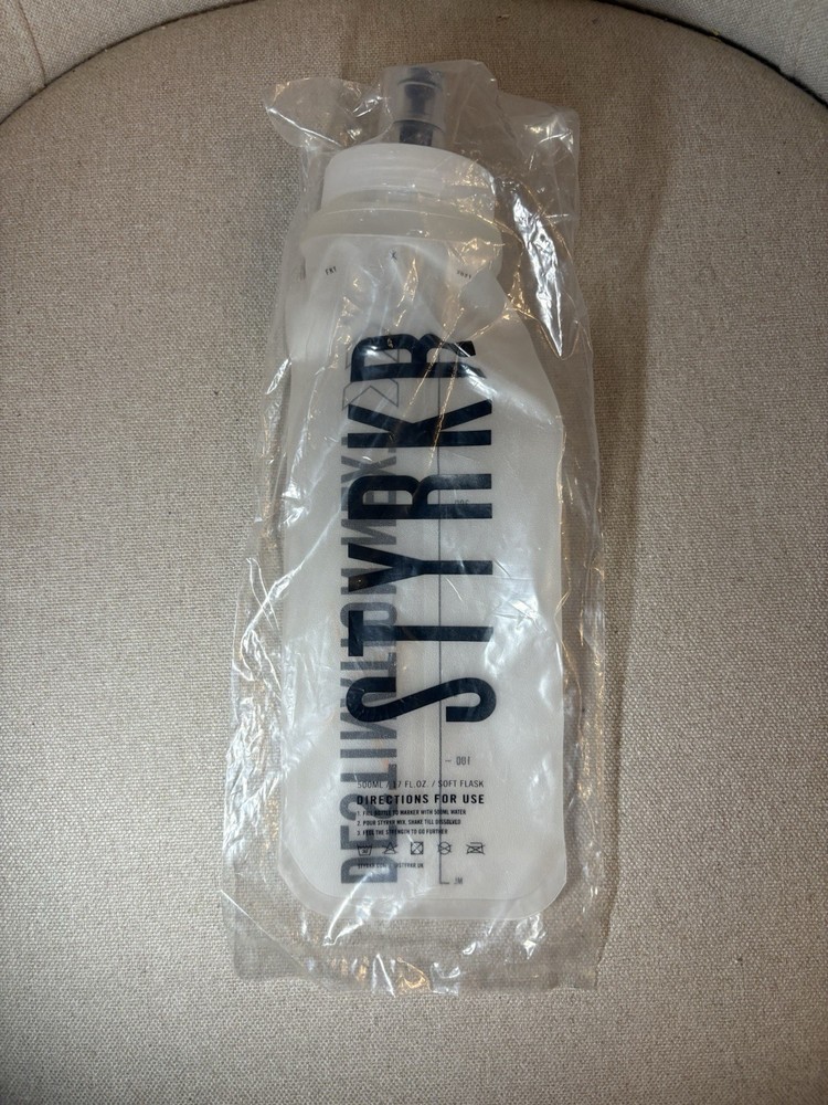 STYRKR Soft Water Bottle Running Flask White Pouch Hydration
