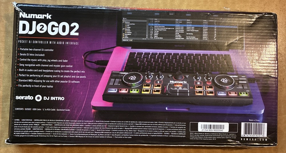 New In Box Numark DJ2GO2 Pocket DJ Controller With Audio Interface