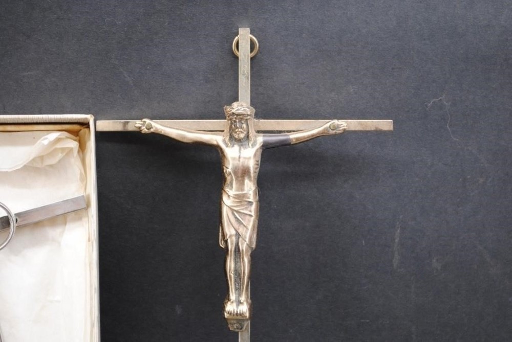 Silver Toned Marriage Cross and Brass Crucifix