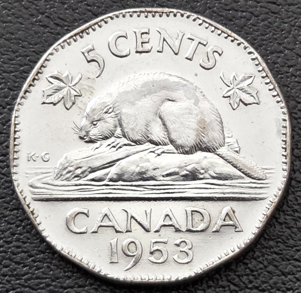 1953 NSF Canada 5-Cent Nickel ***Original Luster*** Great Condition