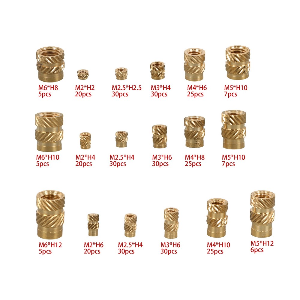 350Pack threaded inserts assortment kit M2-M6 metric internal thread rolled