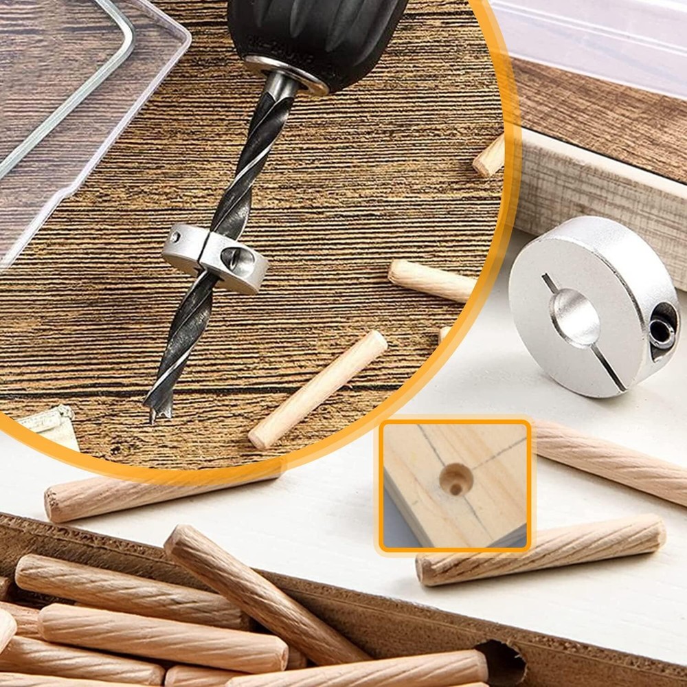 Aluminum Stop Collar Set - Drill Bit Depth Stop - Superior Split Ring Design