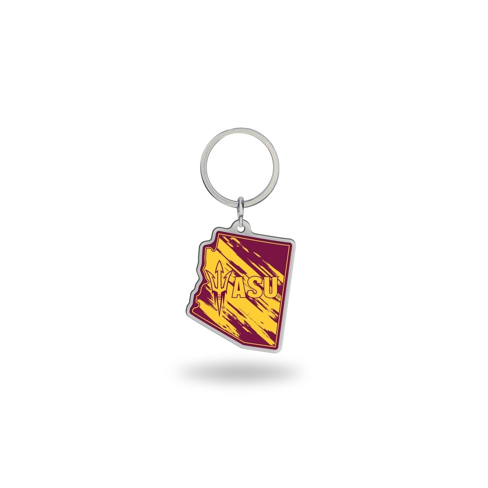 Arizona State University Sun Devils Metal Keychain, State Shaped