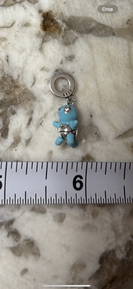 V487 S925 STERLING SILVER SQUIRTLE DANGLE CHARM