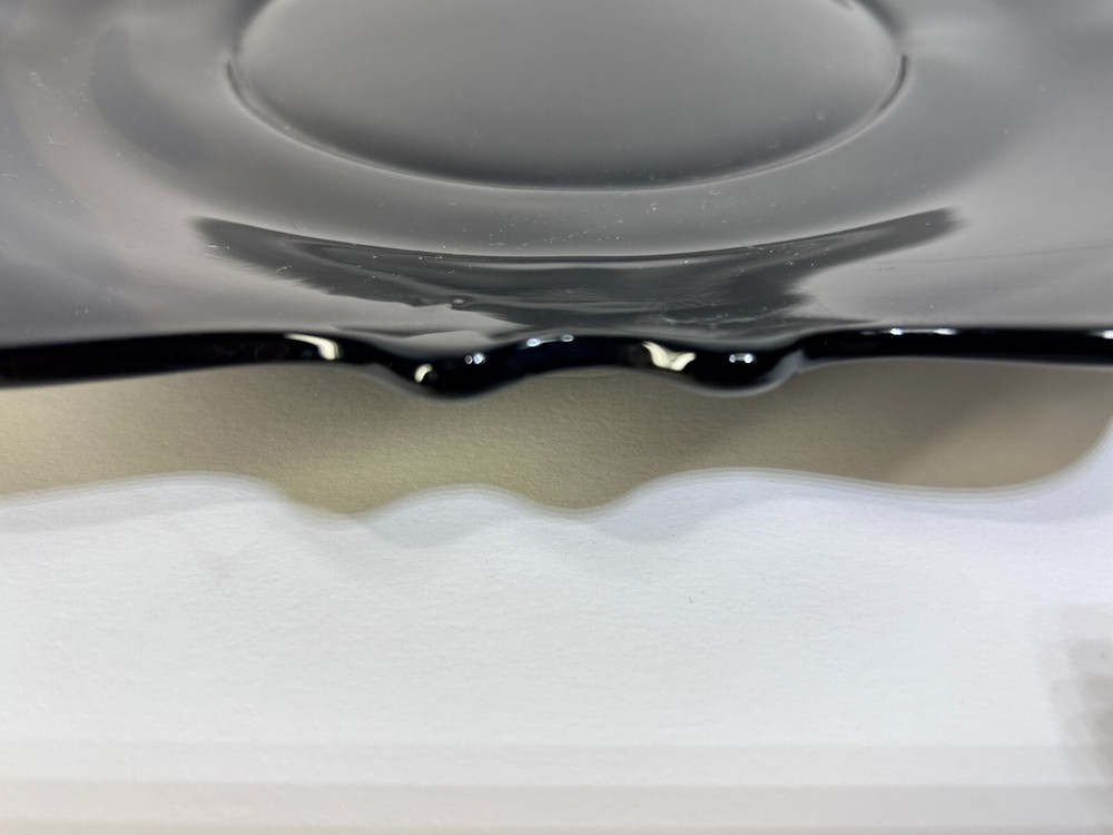 Vintage L.E. Smith, Black Amethyst, Handled Square Dish, Beautiful.