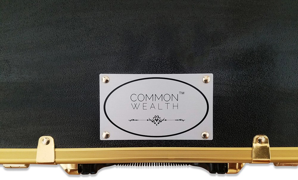 Common Wealth Gold Barber Lock Case Organizer Clippers Trimmers Tools Holder
