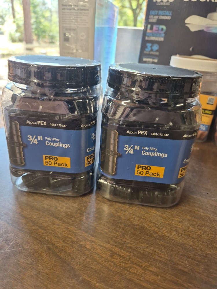 50 Pack XFITTING 3/4" PEX-B Coupling, Poly Alloy, NSF CUPC, Lead Free