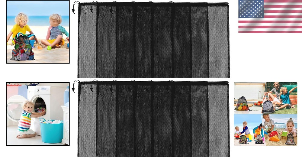 Versatile 12-Pack Mesh Laundry Bag Set, Cord Lock Closure