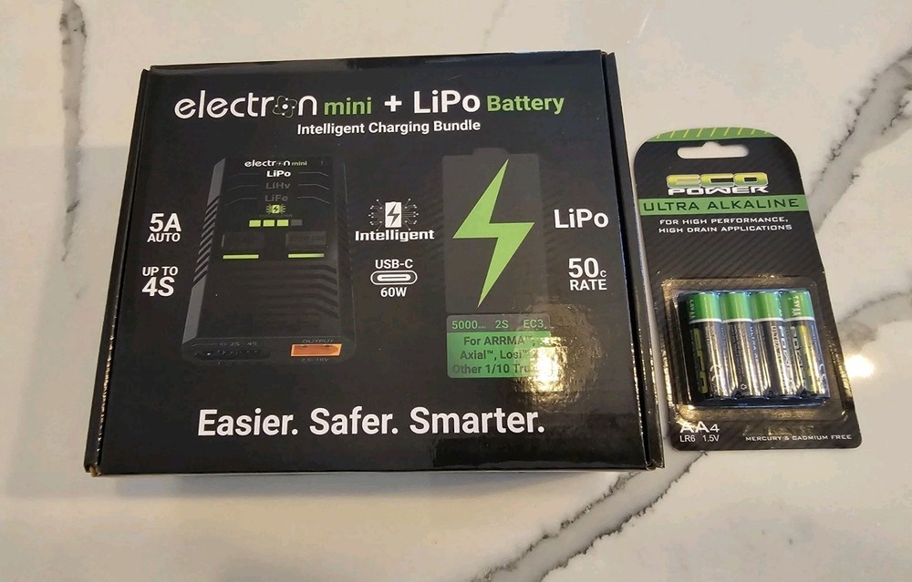 EcoPower Electron Mini + Lipo Battery Intelligent charging Bundle + AA Batteries