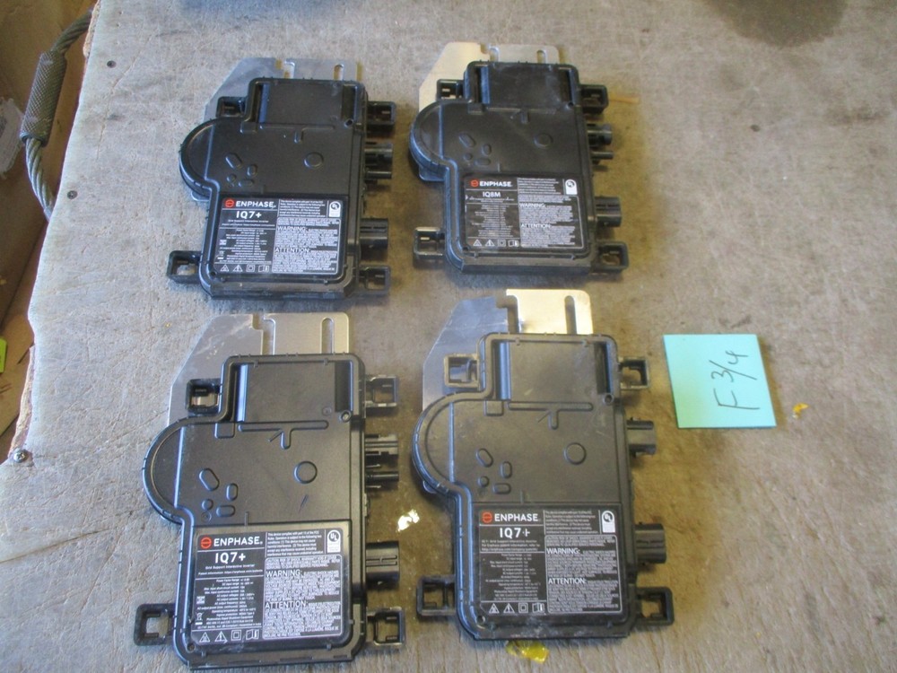 4 Used Enphase Grid Support Multimode Inverters, 3xIQ7, 1xIQ8M Untested