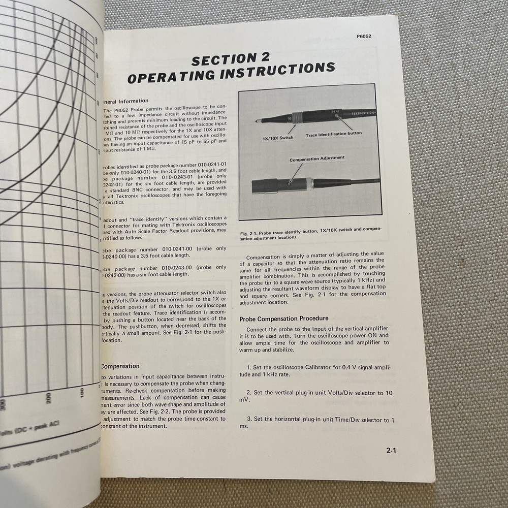 Tektronix P6052 Probe ~ Instruction Manual ~ 070-0973-01