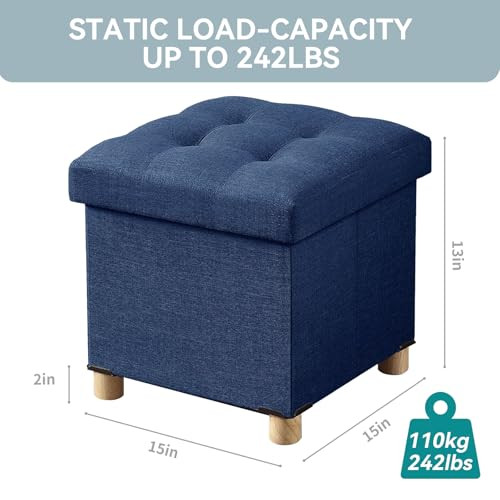 Small Ottoman with Storage, Small Storage Ottoman, Folding Storage Ottoman