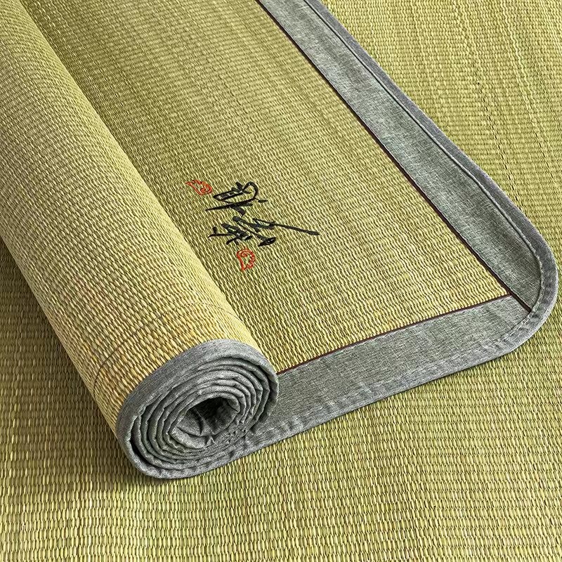 Rush Bed Mat & 2 Pillowcases Summer Accessories Folding Double Faces Nature Cool