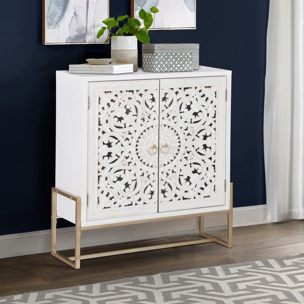 PHI VILLA Accent Storage Cabinet with 2 Doors Buffet Sideboard Entryway Cabinet
