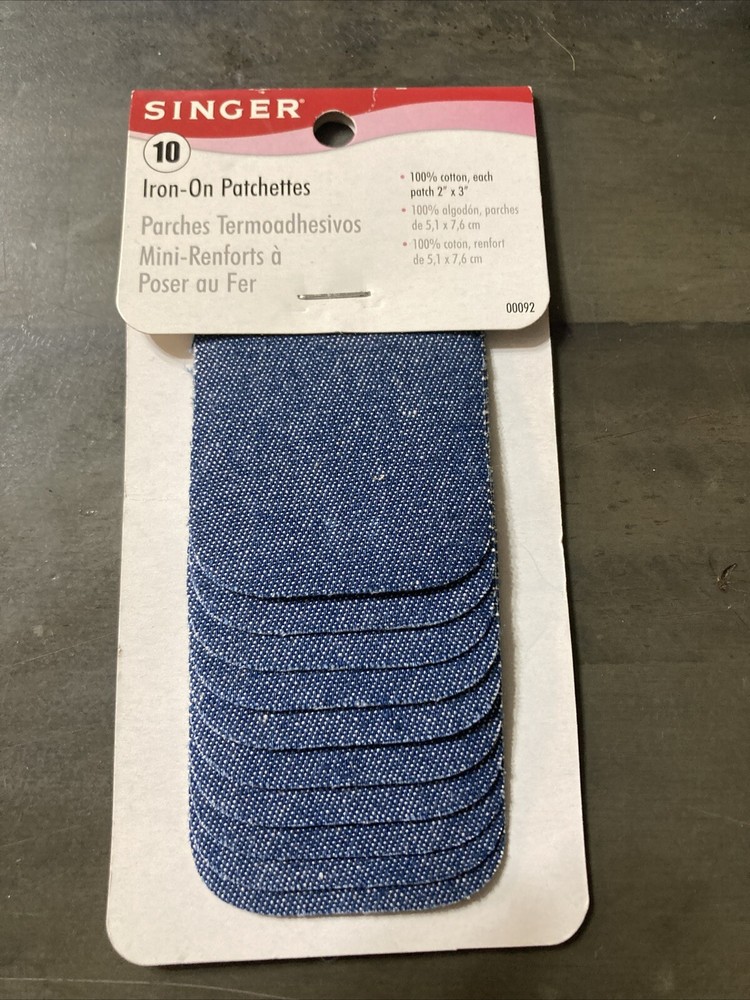 Iron-On Patches 2"X3" 10/Pkg Denim