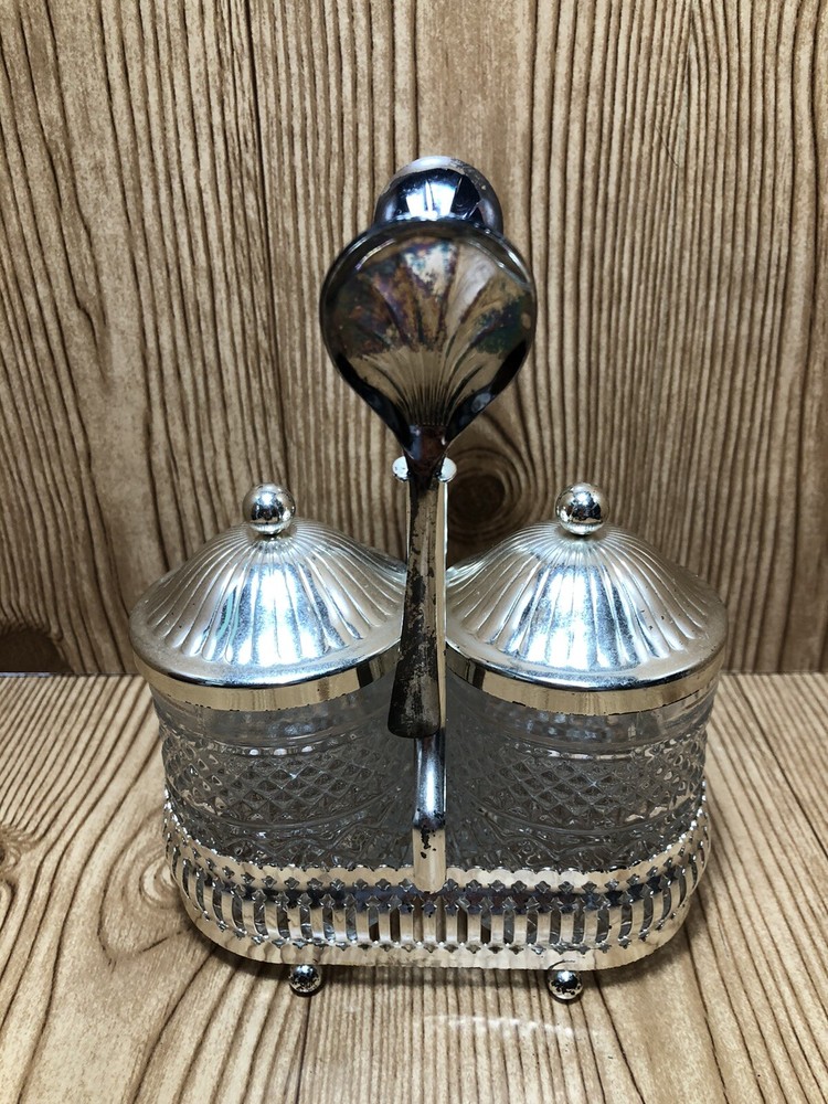 Silver Plated Complete Condiment Server Set