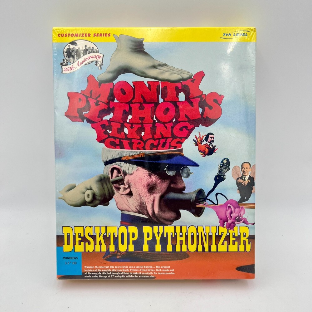 Monty Python's Flying Circus Desktop Pythonizer 1994 Floppy Disk Software SEALED