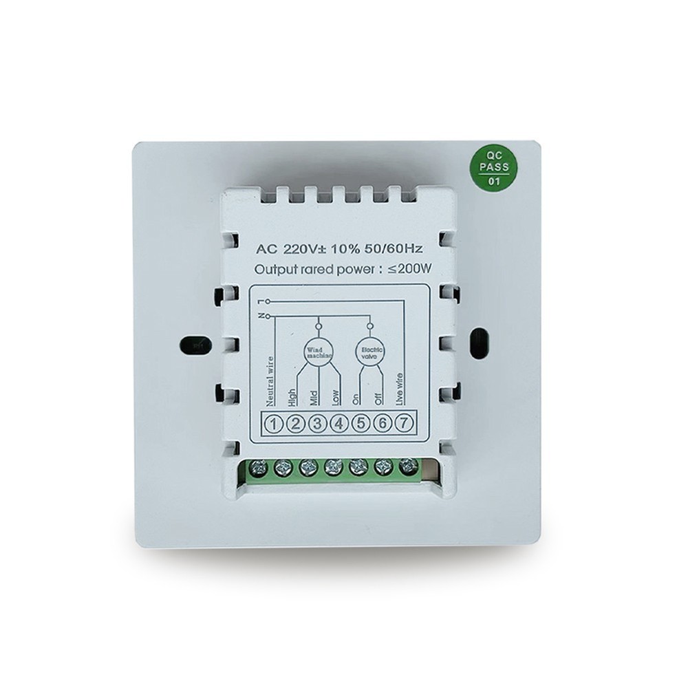 Reliable and easy to use fan coil thermostat for central fresh air system