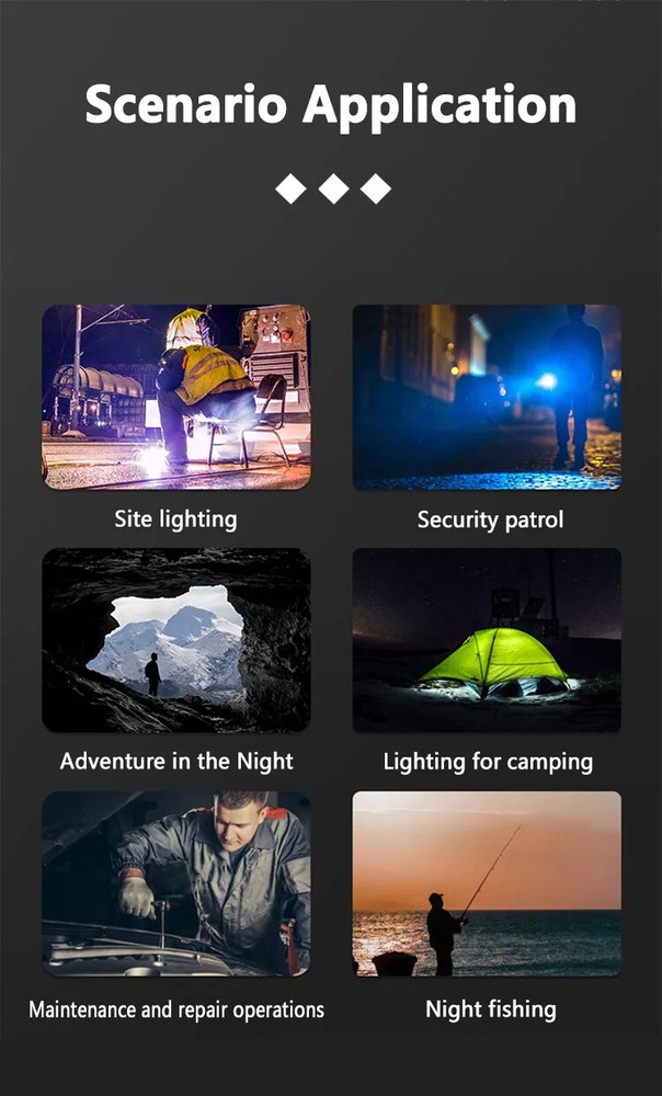 Extra Large Solar Flashlight Rechargeable Searchlight Long Range Carry Torch