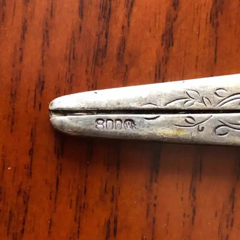 19th Century Silver 800 Scissors Antique