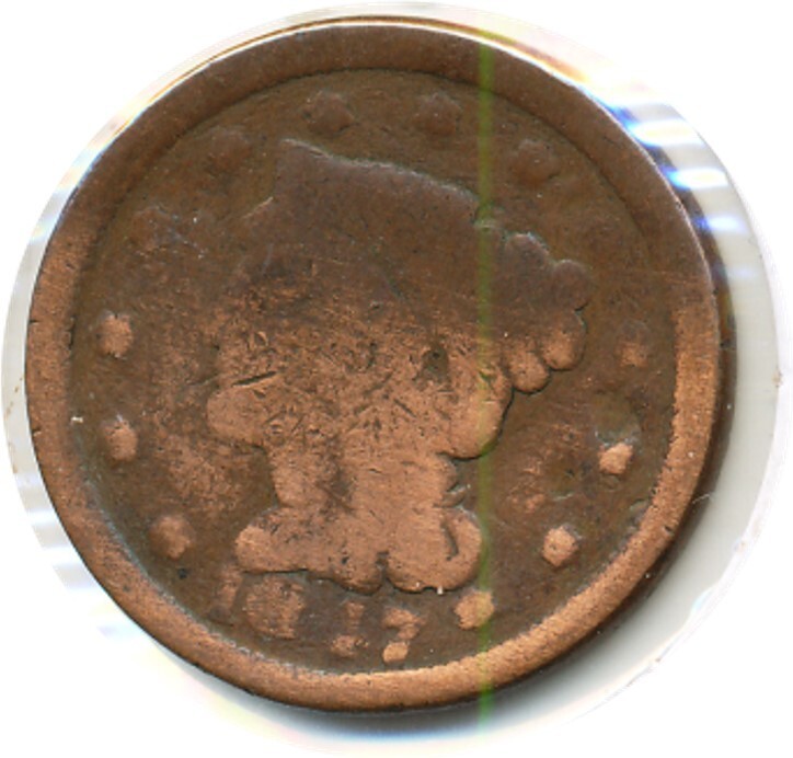 US Coin  1847     Large cent 13 stars ............C-10106