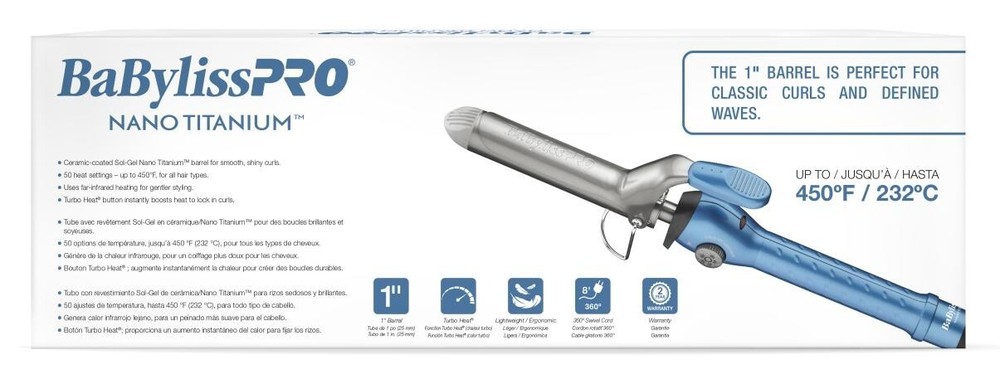 BaBylissPRO Nano Titanium 1" Spring Curling Iron | BNT100S