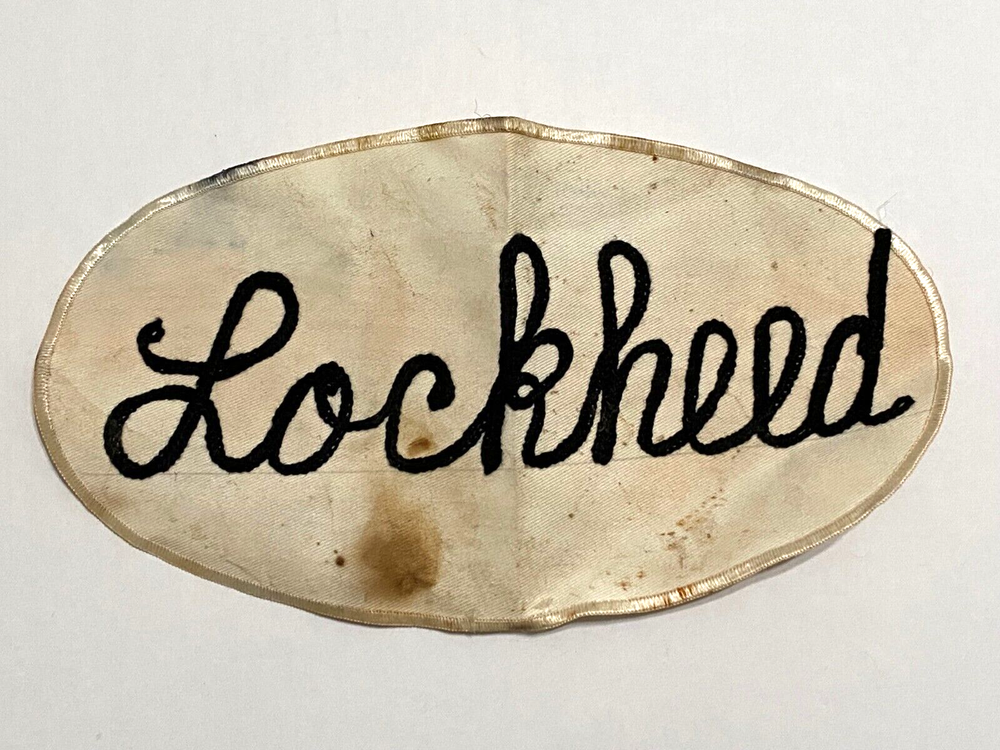 Vintage Lockheed Field Jacket Coverall Patch Embroidered 11”x6", Local Plant
