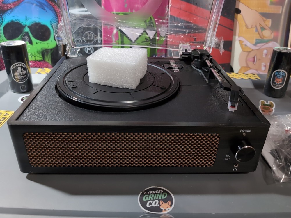 WOCKODER Record Player Bluetooth Turntable 3 Speed Built-in Speakers