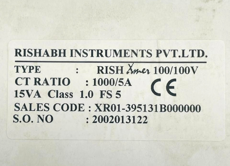 RISHABH INSTRUMENTS RISH Xmer 100/100V Current Transformer 1000/5A