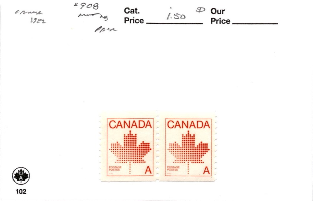 Canada, Postage Stamp, #908 Pair Maple Leaf Mint NH, 1981 (AC)