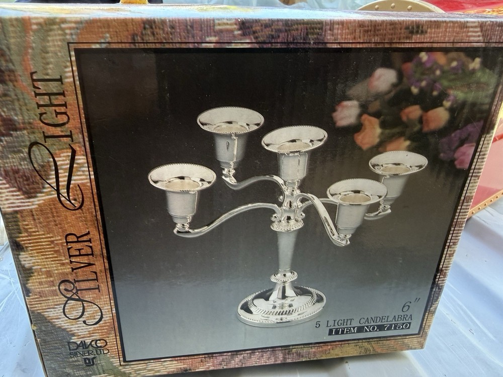 Davco Silver Light 5 Light Candelabra 6”
