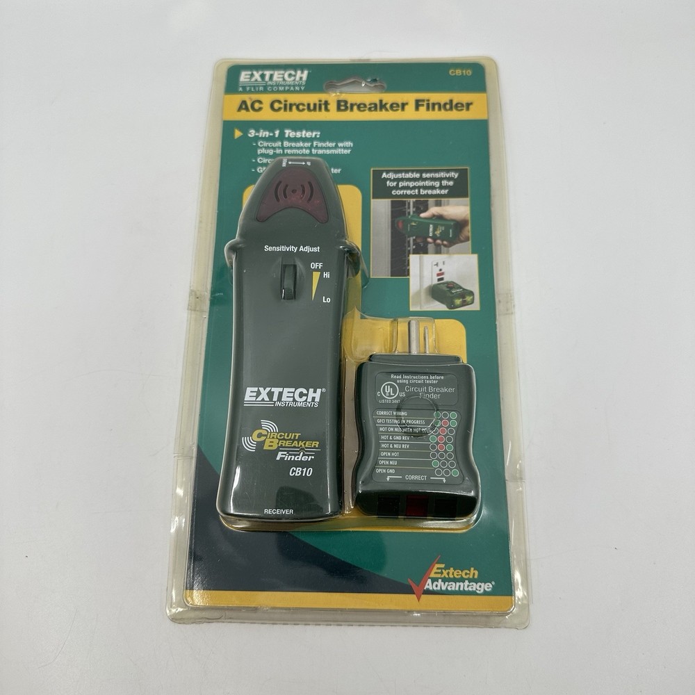 Extech CB10 Circuit Breaker Finder, Locates fuses/Breakers, Tests receptacles